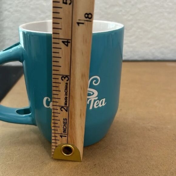 Set Of 2 Coffee & Tea Mugs With Blue Floral & Logo Designs - Picture 7 of 12